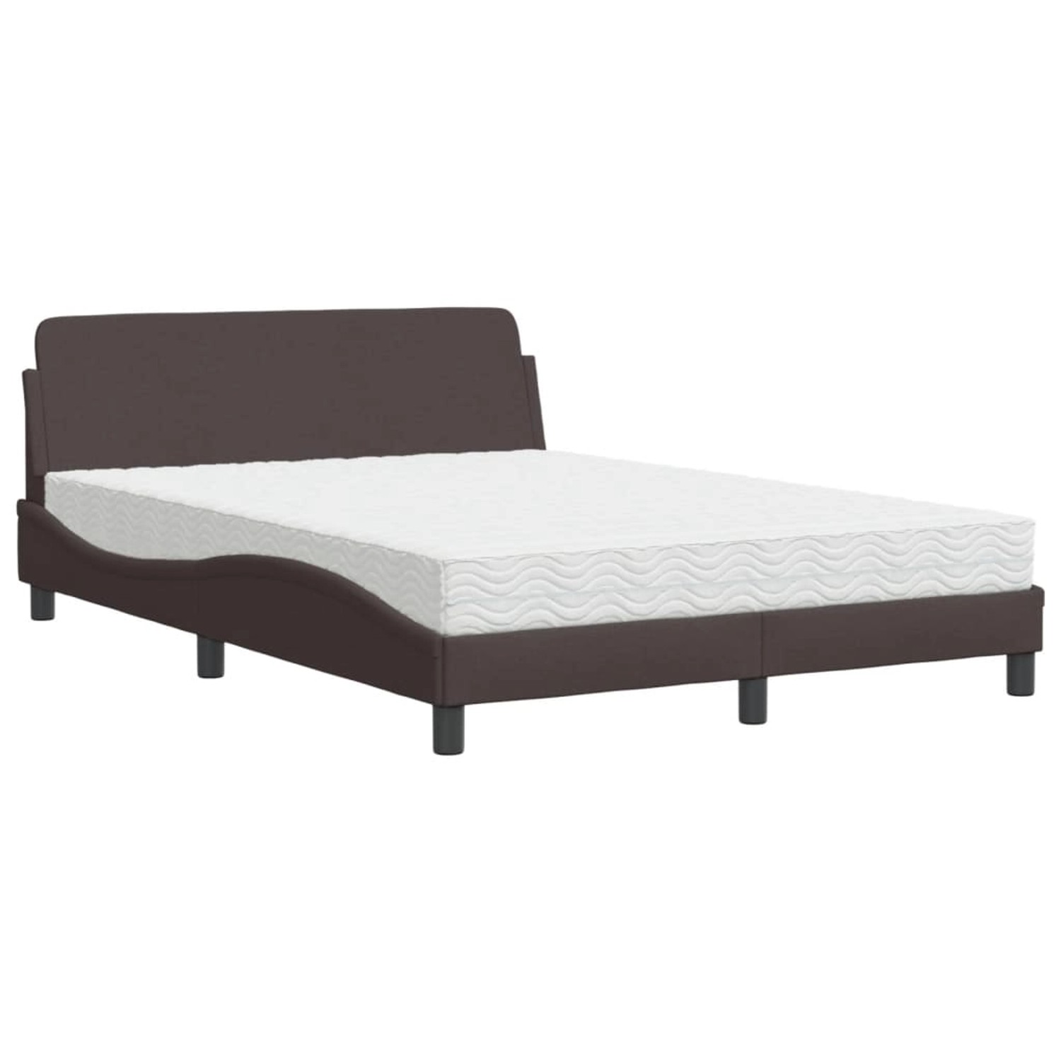 vidaXL Bett mit Matratze Dunkelbraun 120x200 cm Stoff Modell 12009199 günstig online kaufen