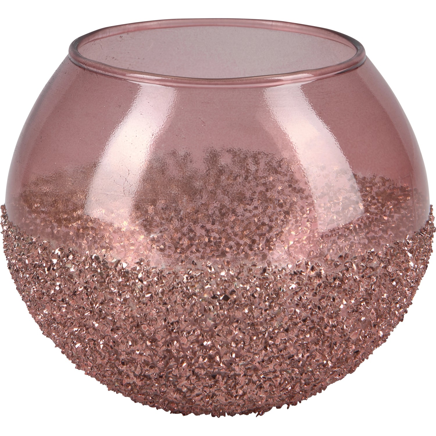 Teelichthalter Blush Bordeaux Glas 10 cm x Ø 11 cm Pink günstig online kaufen