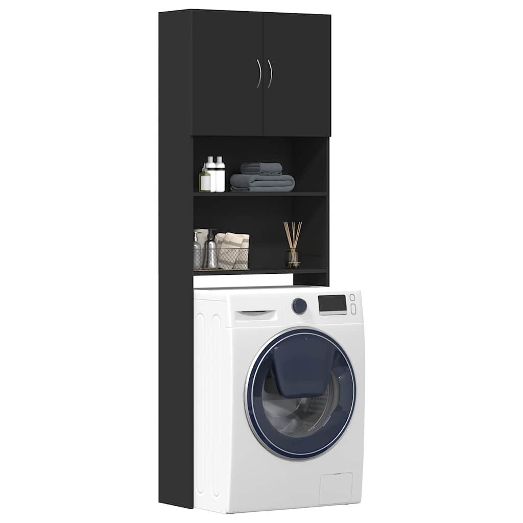 vidaXL Schrankmodule Waschmaschinenschrank Schwarz 64x24x190 cm günstig online kaufen