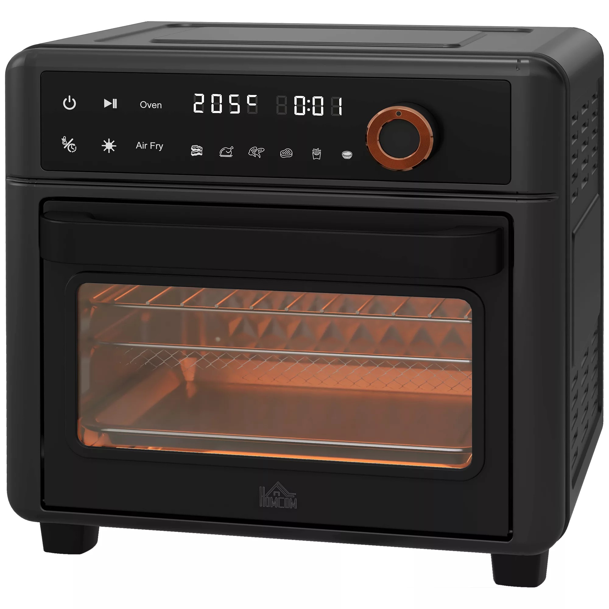 HOMCOM Minibackofen mit Umluft 40-220 °C 13L Mini Ofen mit Backblech Grillr günstig online kaufen