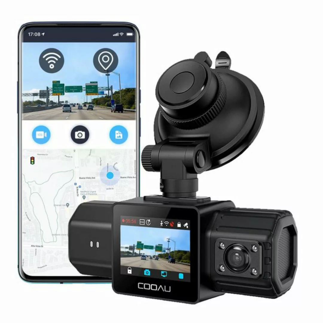 COOAU Duale Dashcam vorne und hinten,2,5K+1080P mit G-Sensor,Loop Recording günstig online kaufen