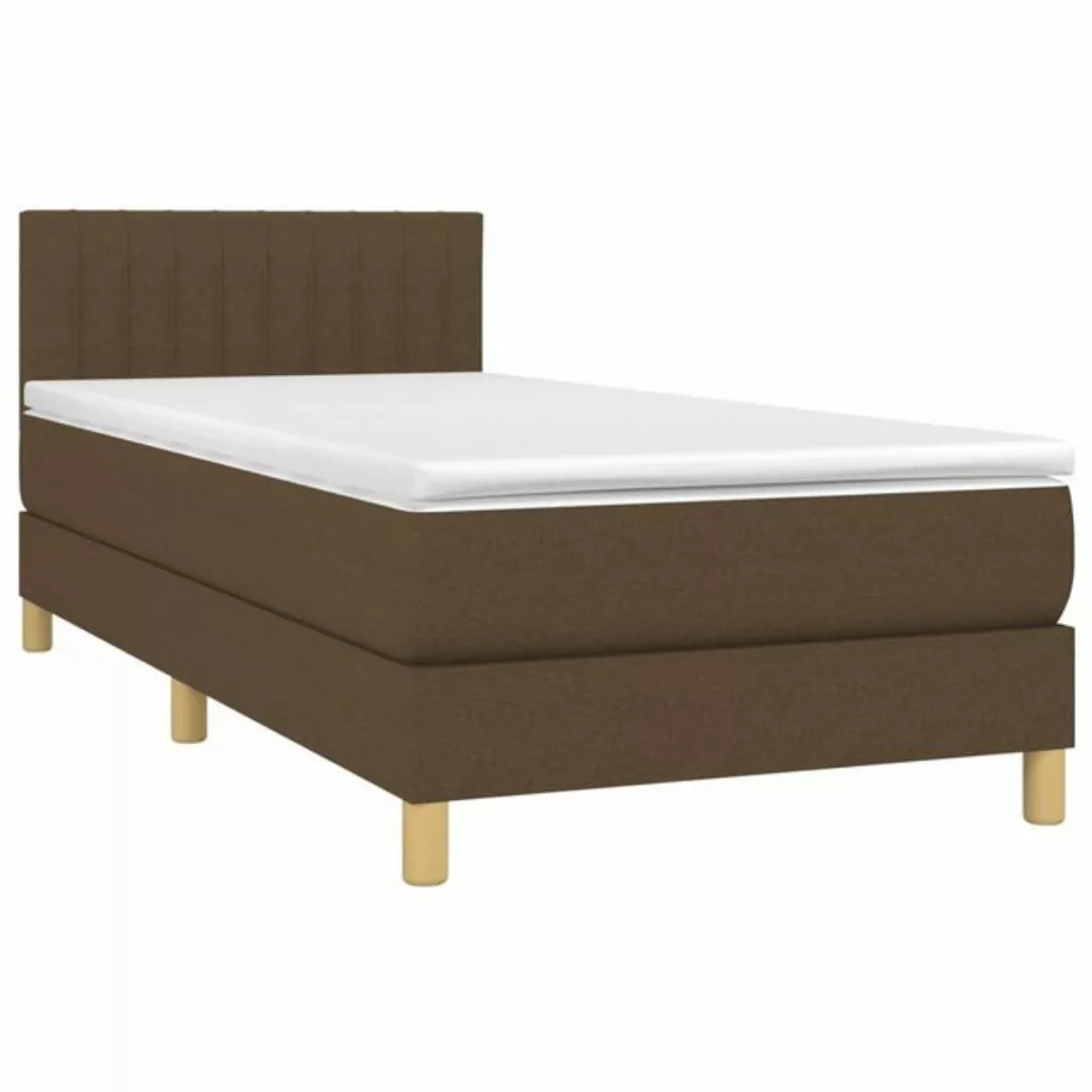 vidaXL Bett Boxspringbett mit Matratze Dunkelbraun 80x200 cm Stoff günstig online kaufen