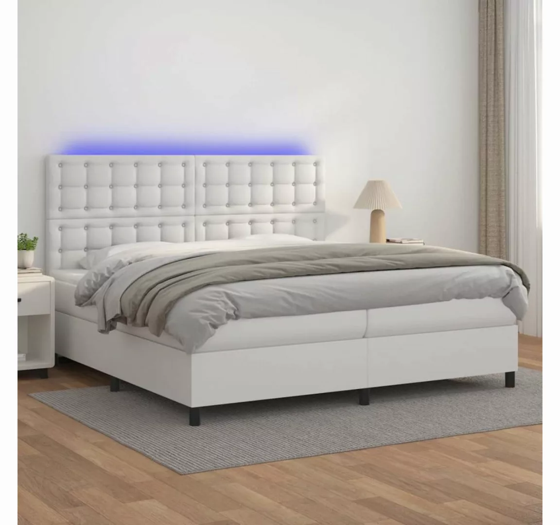 vidaXL Boxspringbett Boxspringbett mit Matratze & LED Kunstleder (200 x 200 günstig online kaufen