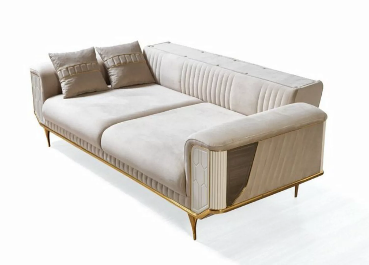 JVmoebel 3-Sitzer Luxus Sofa 3 Sitzer Wohnzimmer Beige Moderner Design 234c günstig online kaufen