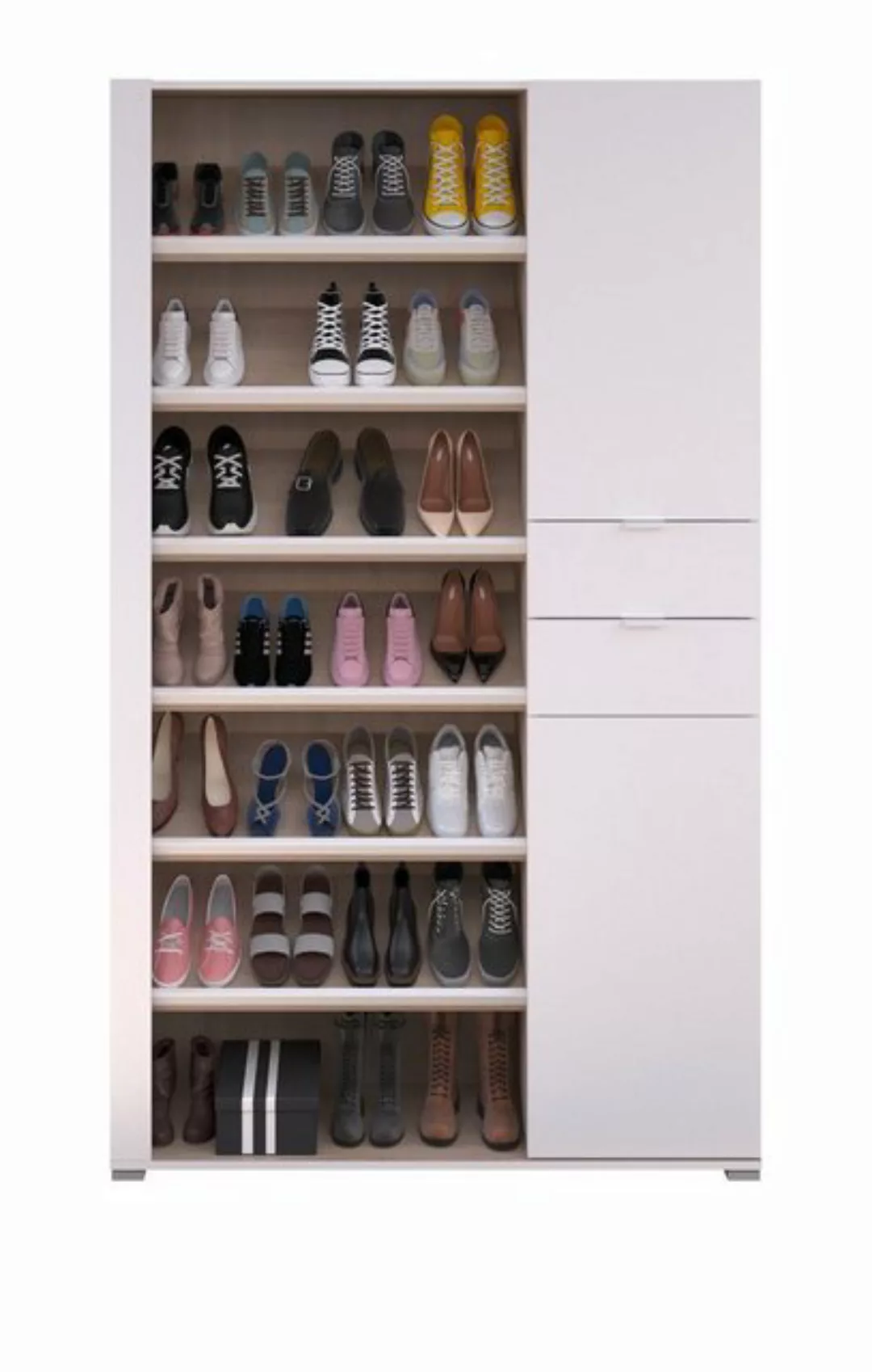 Parisot Schuhschrank Shoesing (in weiß mit Eiche, 110 x 186 cm, ca. 28 Paar günstig online kaufen