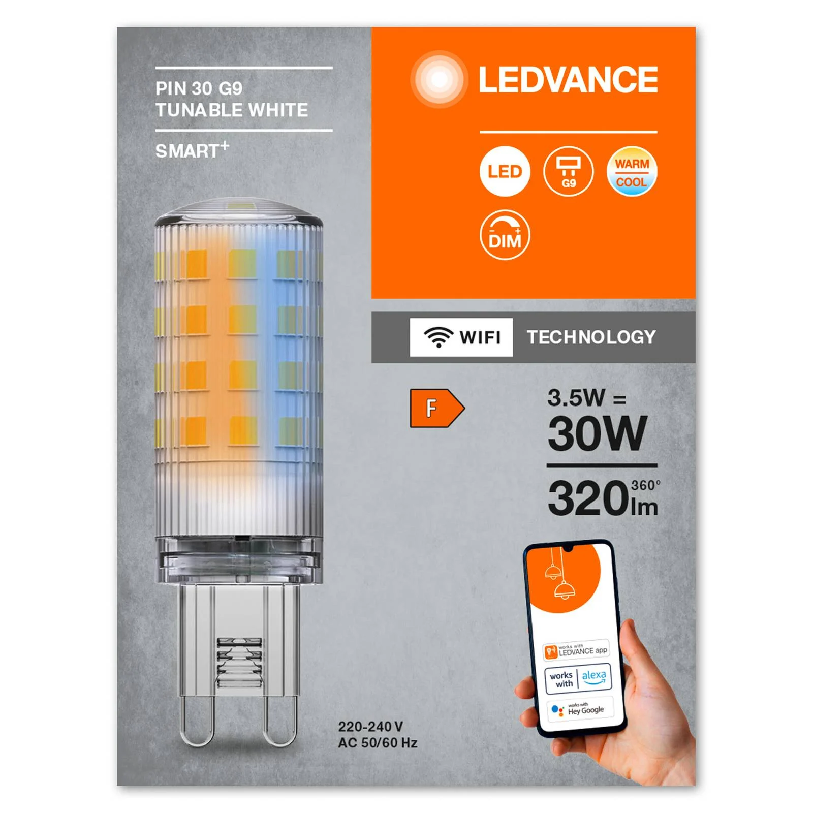 LEDVANCE SMART+ WiFi LED-Leuchtmittel G9, 3,5 W, CCT dimmbar günstig online kaufen