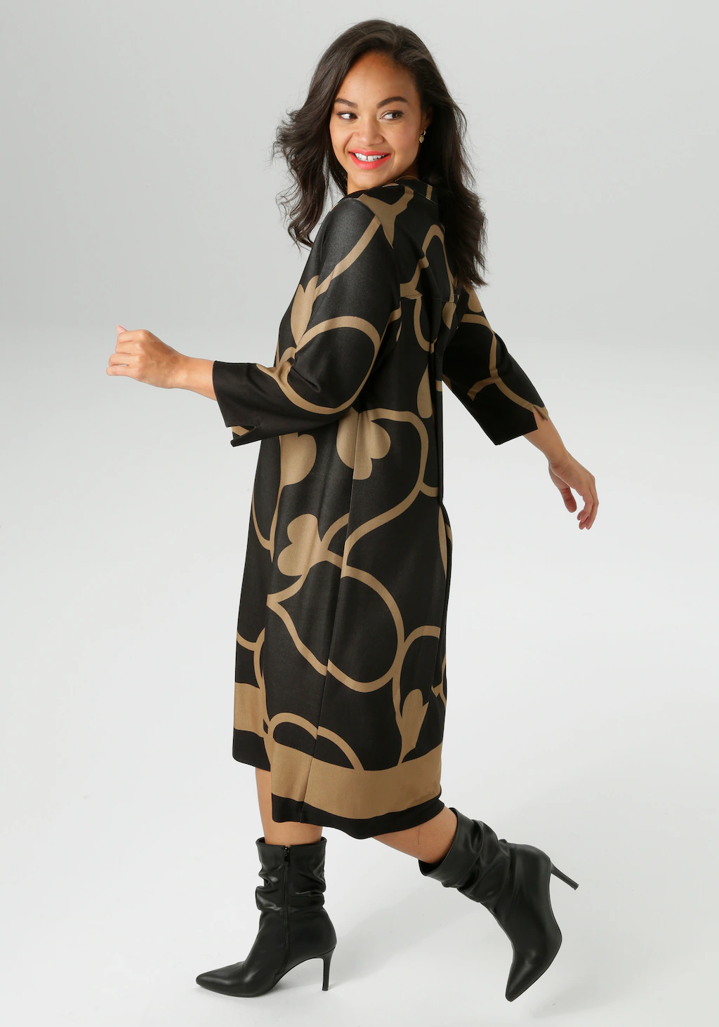 Aniston PLUS Jerseykleid, mit interessantem Allover-Print - NEUE KOLLEKTION günstig online kaufen