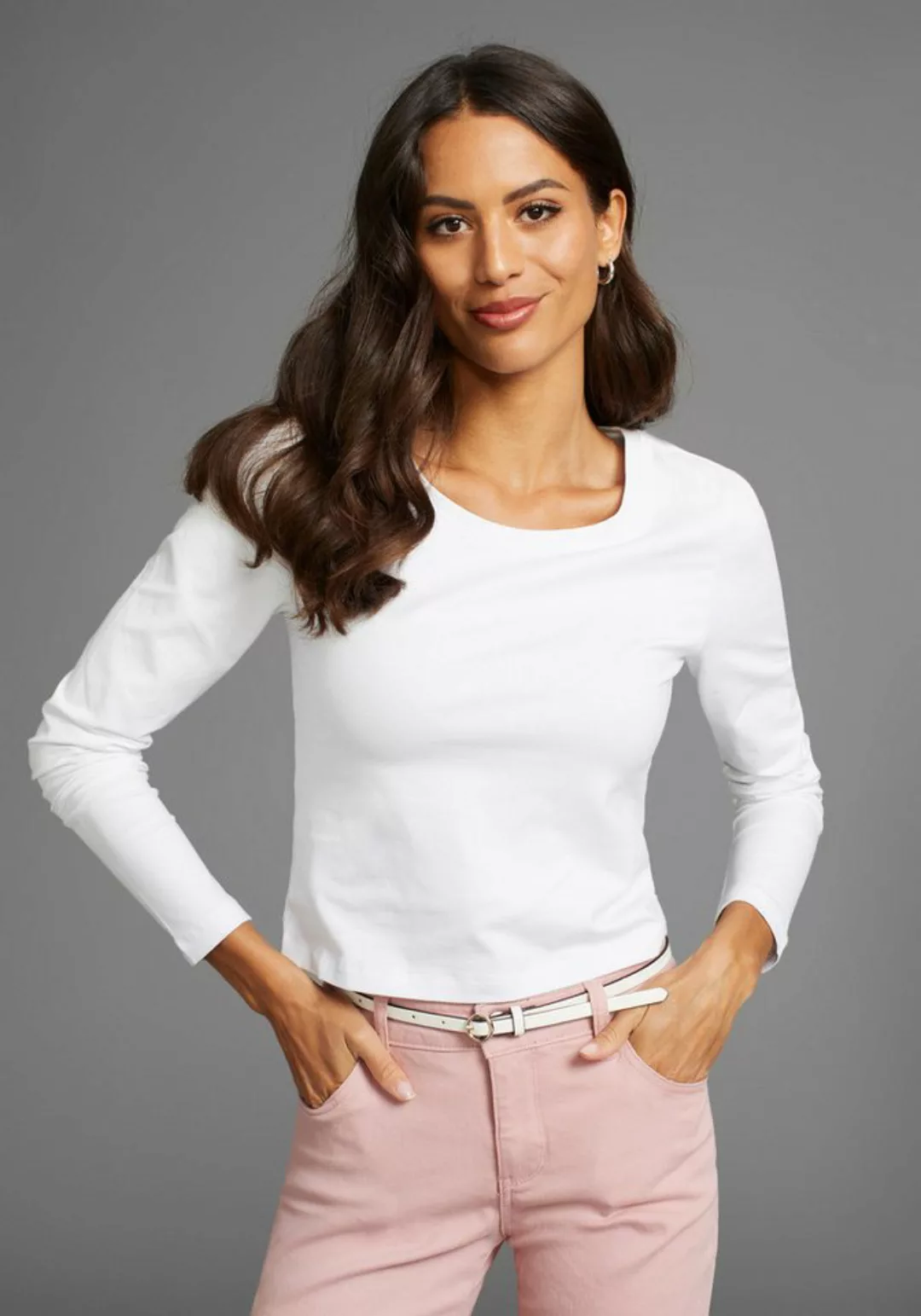 Laura Scott Langarmshirt cropped (3-er Pack) in modischer Kurzform, Jersey günstig online kaufen