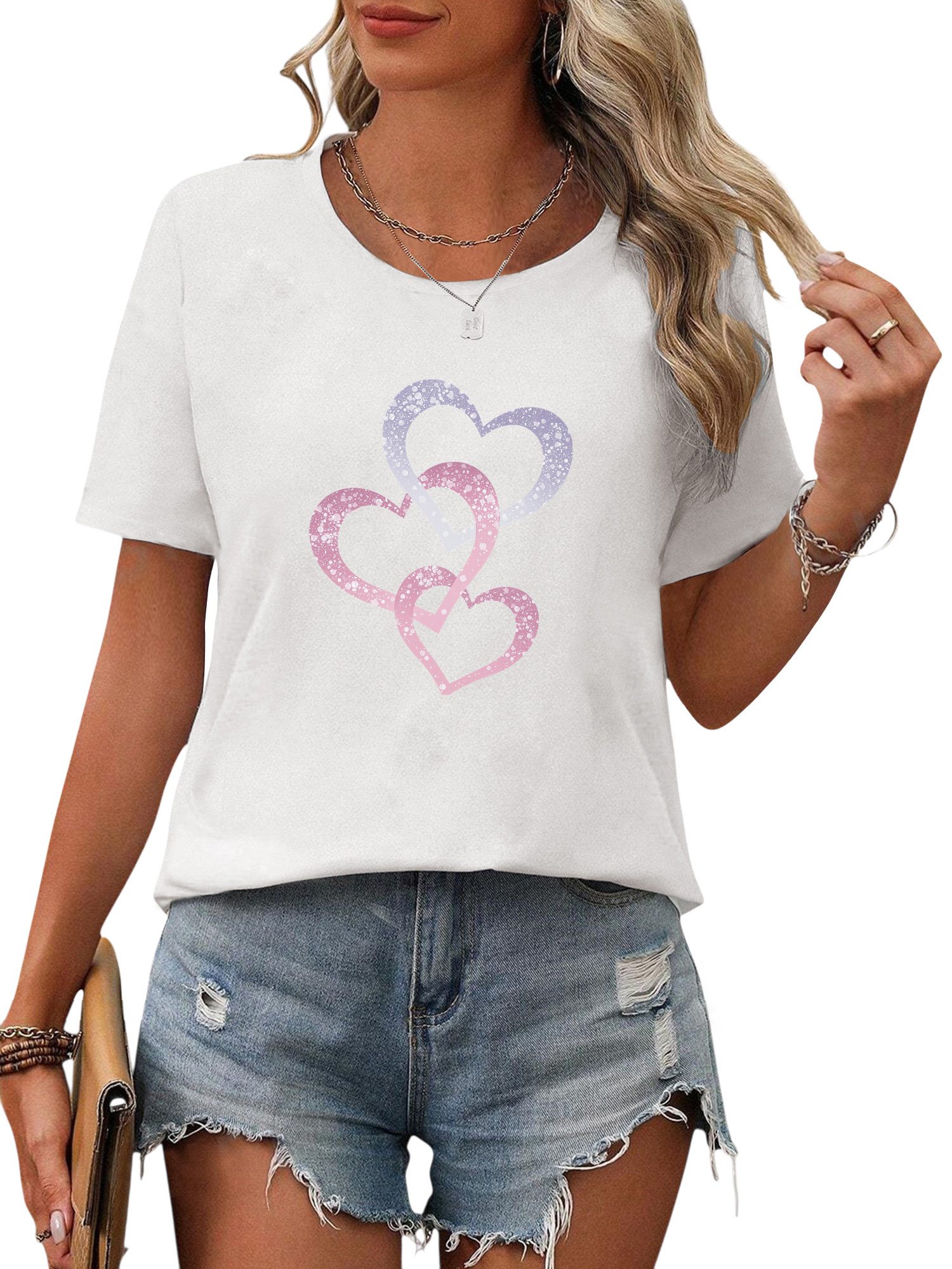 PYL Kurzarmbluse Damen Bequemes Sommer Kurzarmbluse günstig online kaufen