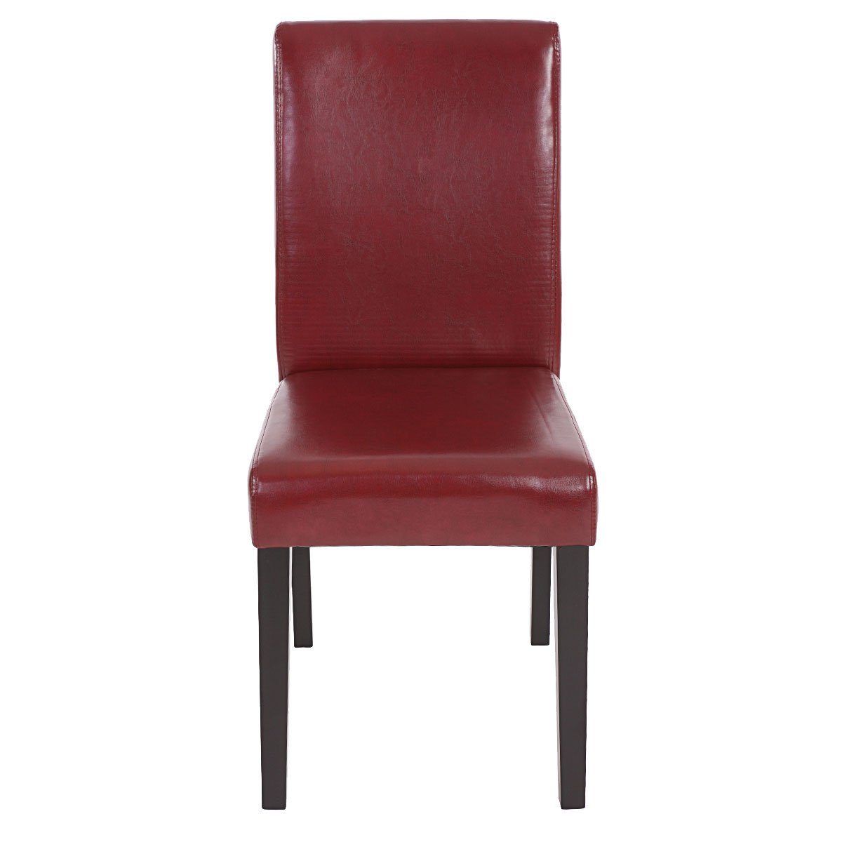 MCW Esszimmerstuhl Littau Kunstleder 2er-Set Kunstleder Rot-Braun Dunkle Be günstig online kaufen