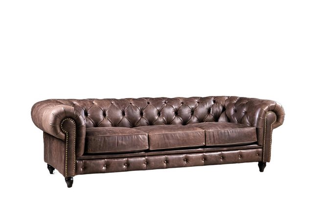 Xlmoebel Sofa Luxuriöses Polstersofa im Chesterfield-Design aus Leder und T günstig online kaufen