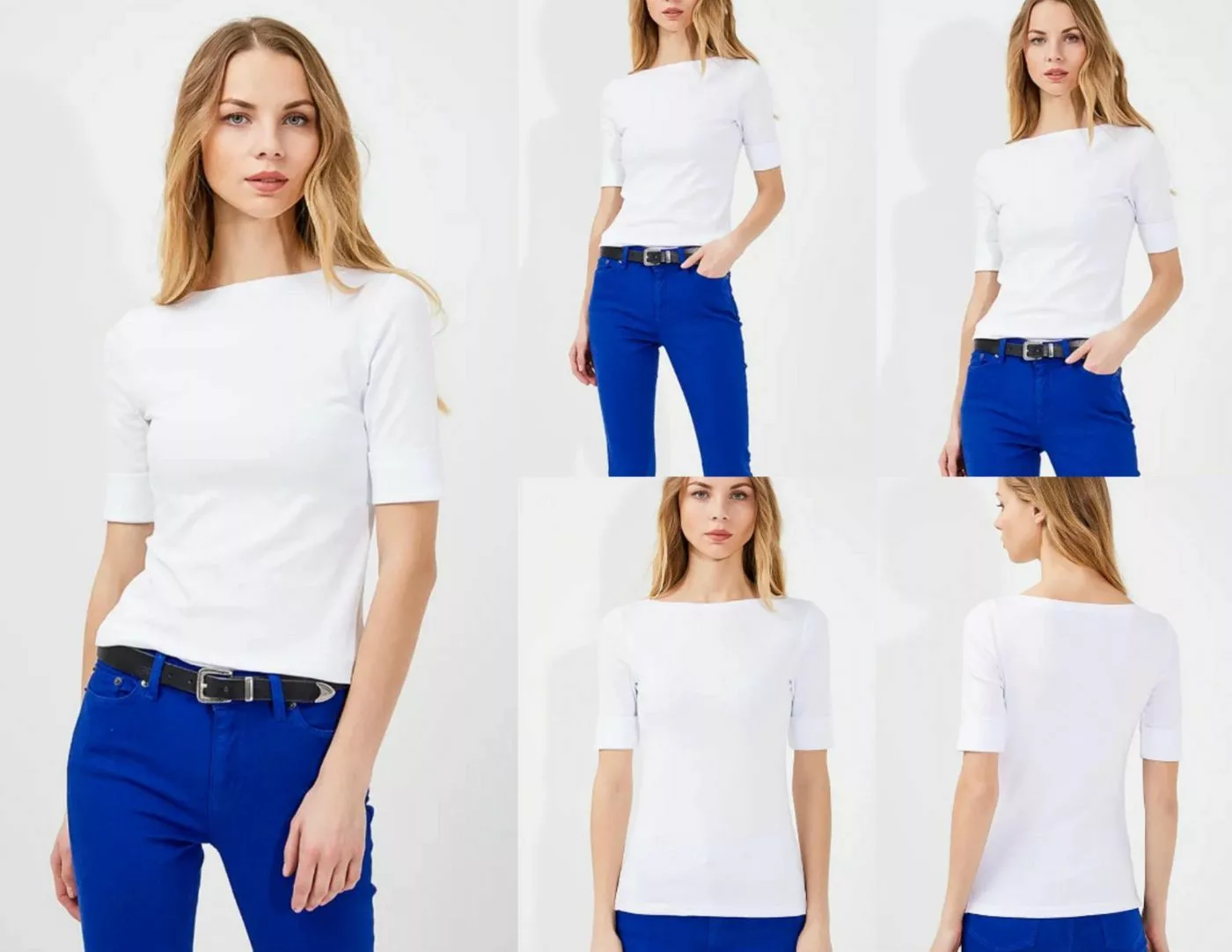 Ralph Lauren T-Shirt LAUREN RALPH LAUREN Judy U-Boot Shirt Soft Cotton Top günstig online kaufen