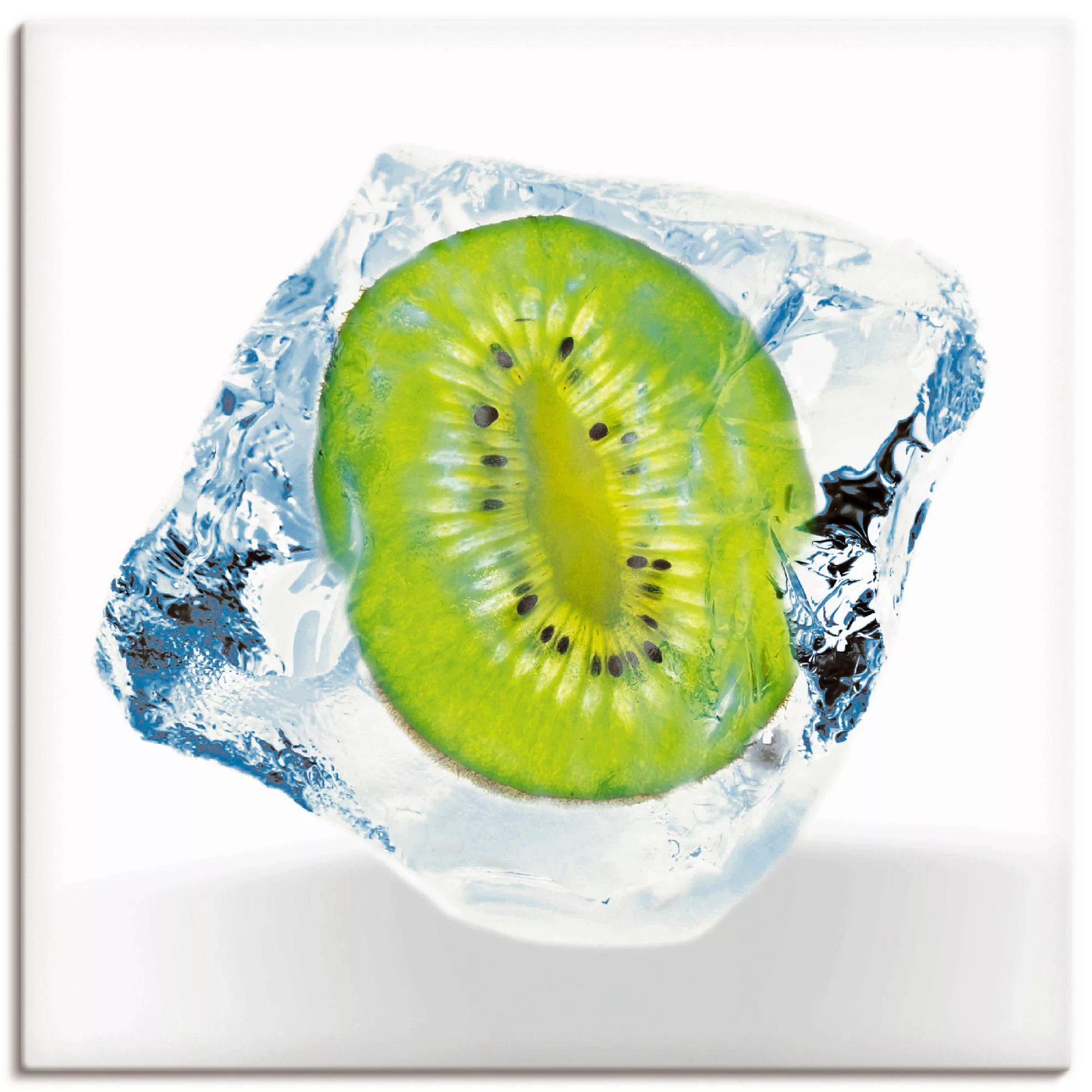 Artland Leinwandbild "Kiwi im Eiswürfel", Lebensmittel, (1 St.), auf Keilra günstig online kaufen