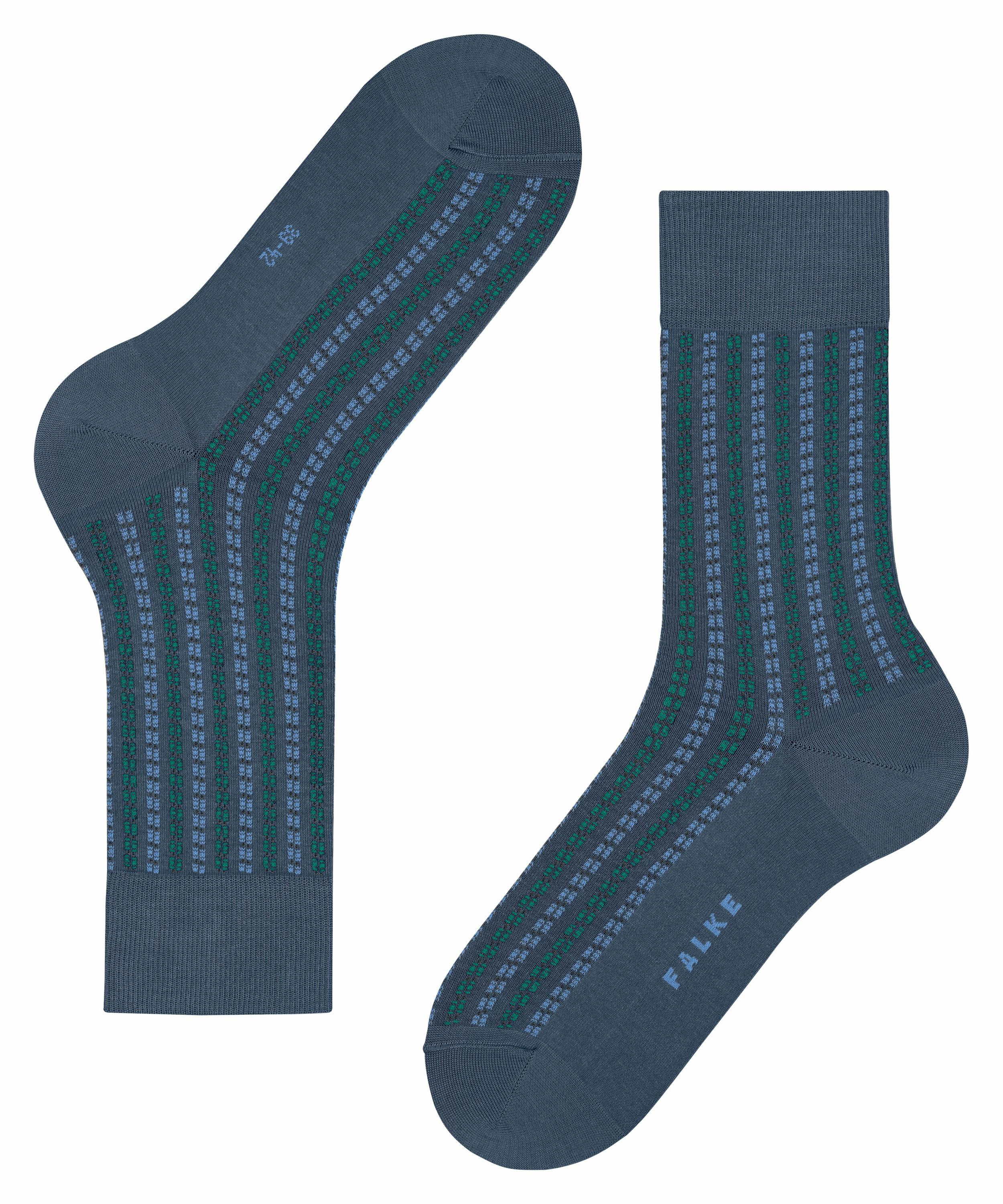 FALKE Pin Stripe Herren Socken, 39-42, Blau, AnderesMuster, Baumwolle, 1244 günstig online kaufen