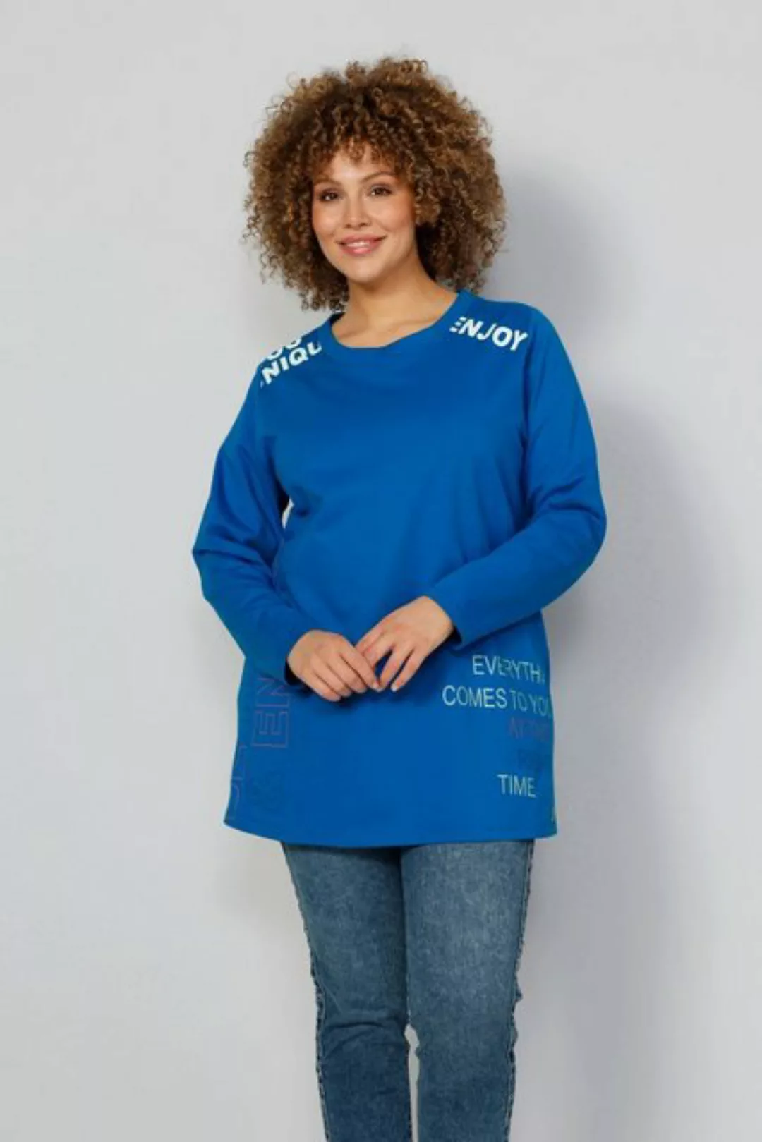 MIAMODA Sweatshirt Sweatshirt Schriftdruck Rundhals Langarm günstig online kaufen