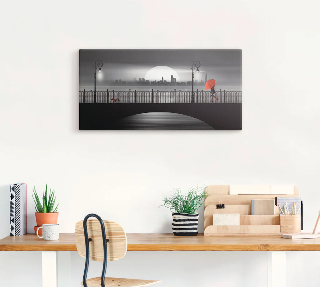 Artland Wandbild »Die Brücke im Regen«, Brücken, (1 St.), als Leinwandbild, günstig online kaufen