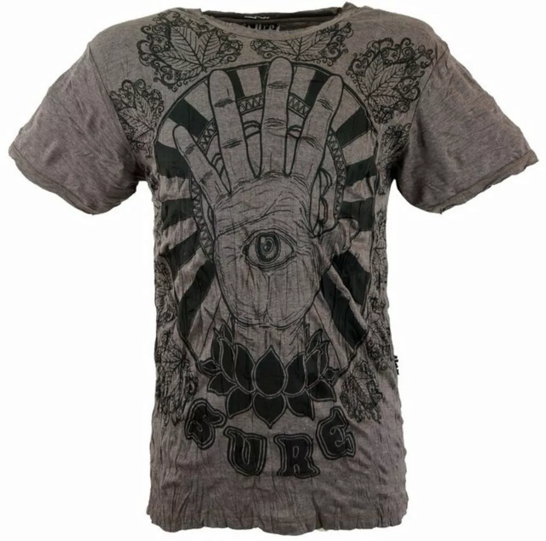 Guru-Shop T-Shirt Sure Herren T-Shirt Magic Eye - taupe Goa Style, Festival günstig online kaufen