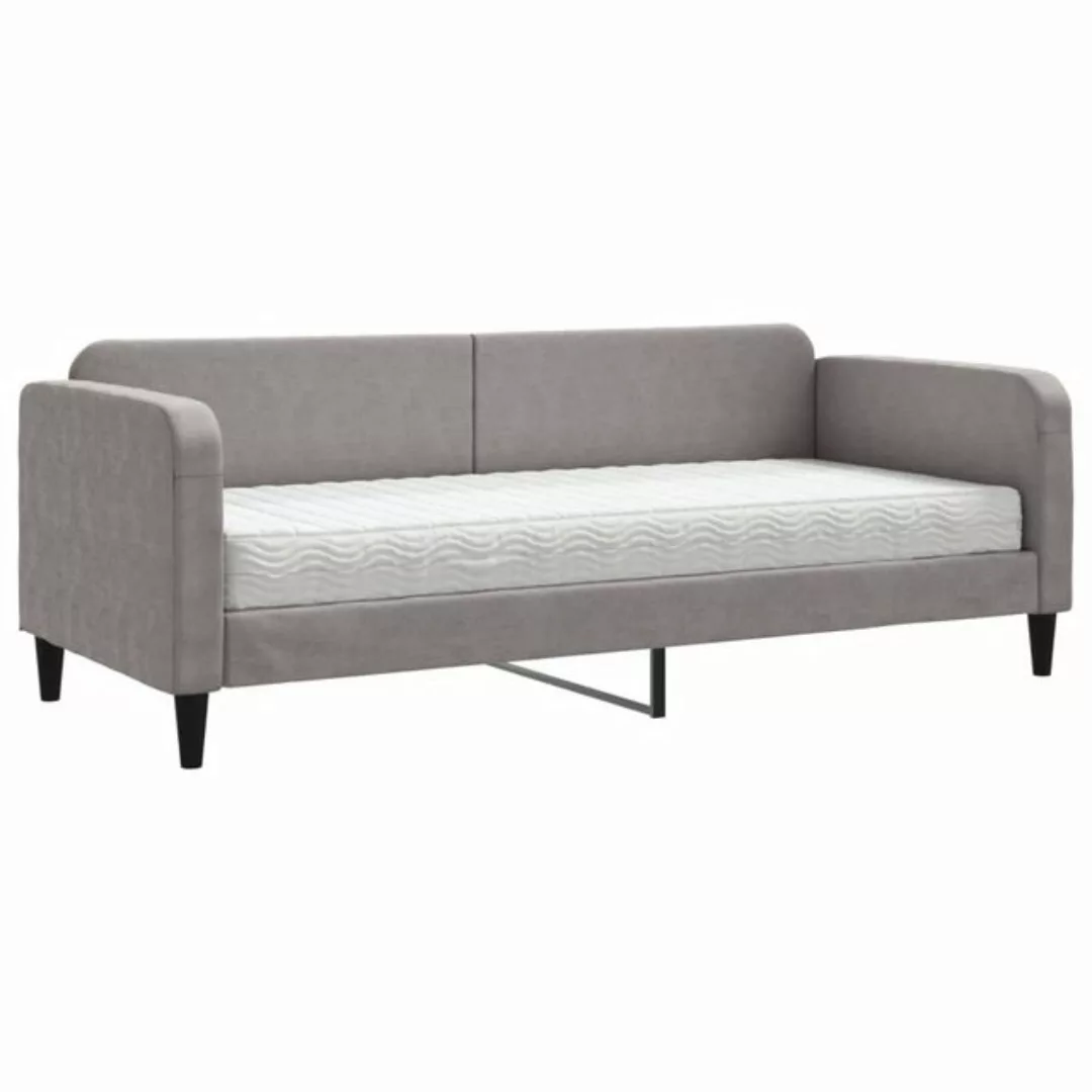 vidaXL Gästebett Gästebett Tagesbett mit Matratze Taupe 80x200 cm Stoff Bet günstig online kaufen