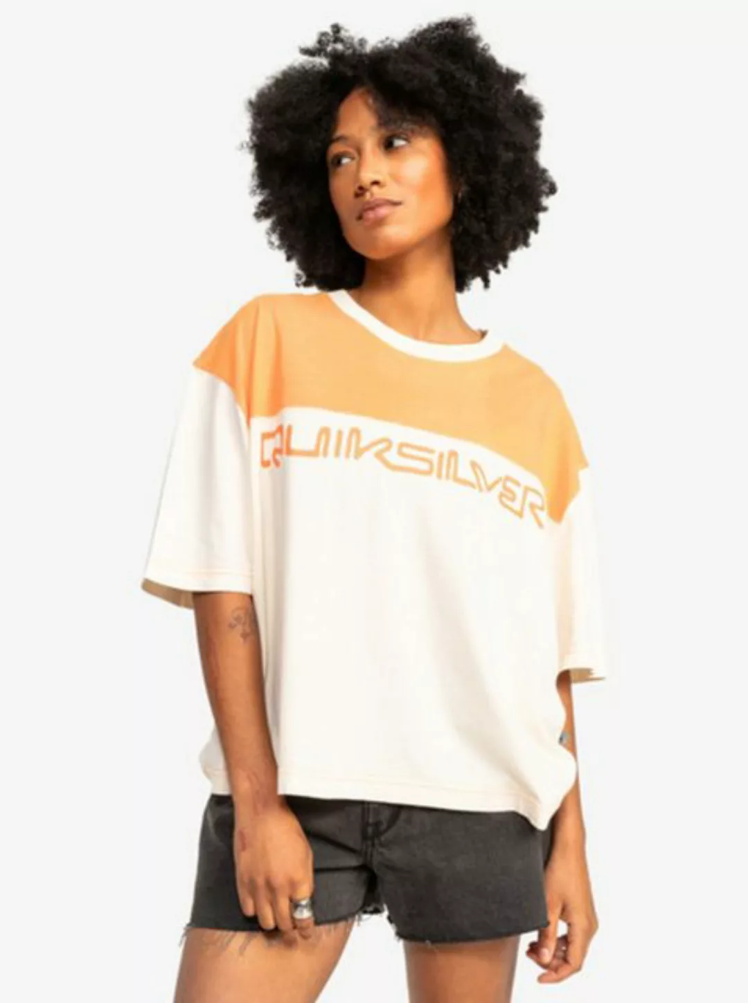 Quiksilver T-Shirt Quiksilver T-Shirt Boyfriend Block Tangerine M/L günstig online kaufen