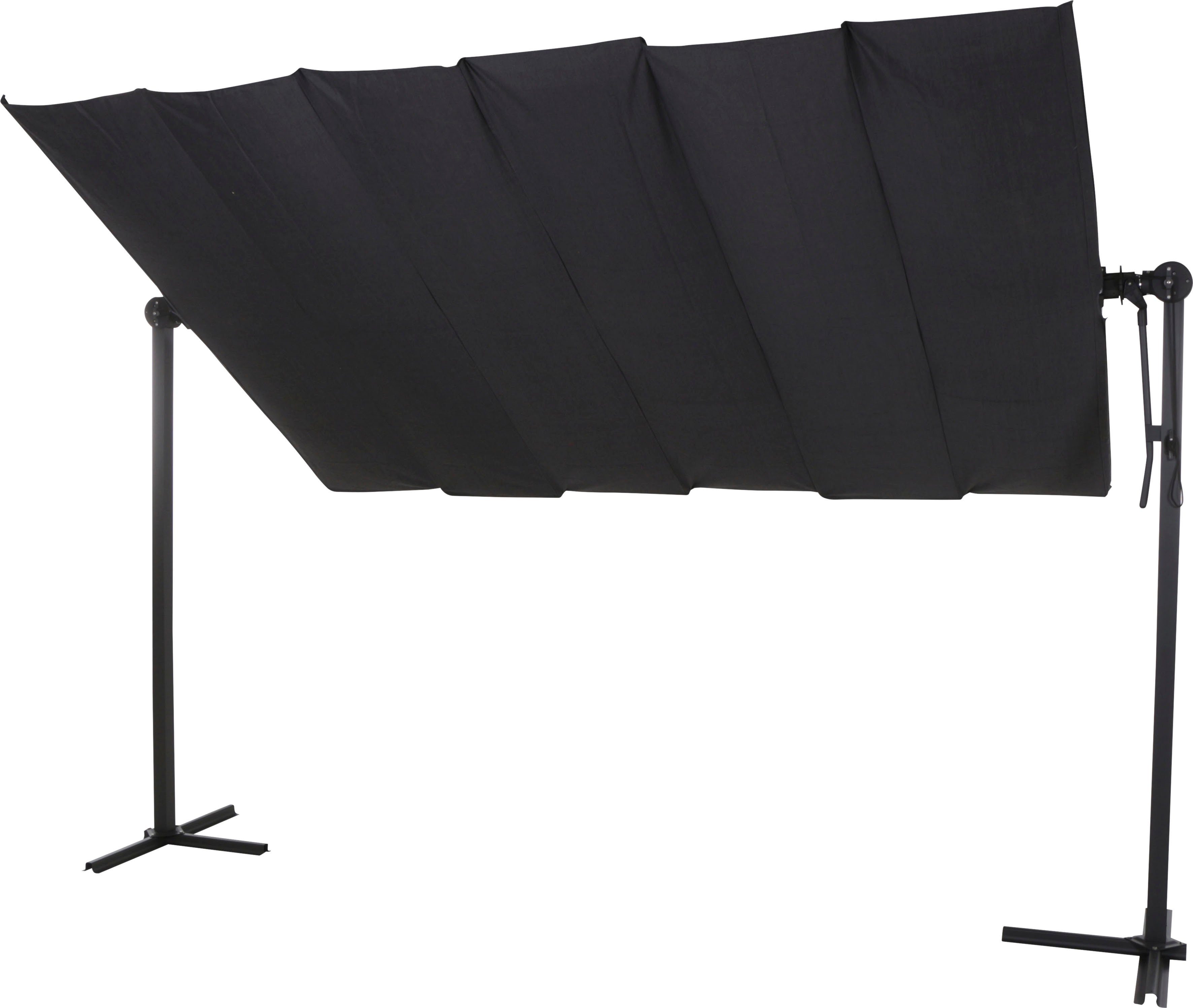 Siena Garden Marktschirm 350 cmx 250 cm Anthrazit mit Neigungsfunktion günstig online kaufen