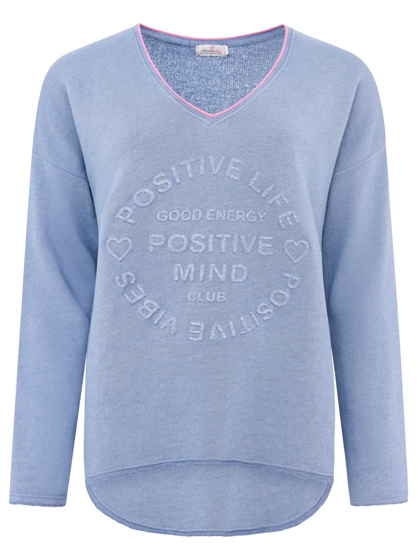 Zwillingsherz Sweatshirt "Sweatshirt Positive Mind mit Neonkante", V-Aussch günstig online kaufen