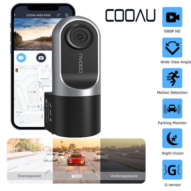 COOAU Hochauflösende 1080P Dashcam Auto Vorne Autokamera Dashcam (HD, WLAN günstig online kaufen