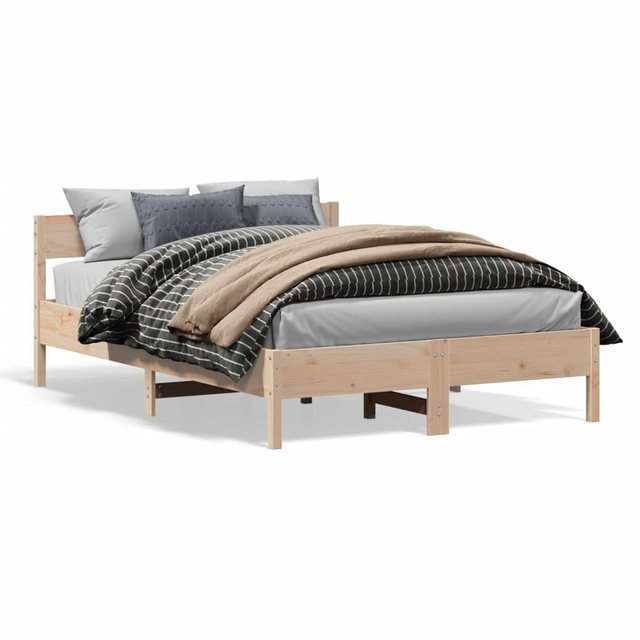 vidaXL Bettgestell Massivholzbett mit Kopfteil 140x190 cm Kiefer Bett Bettg günstig online kaufen