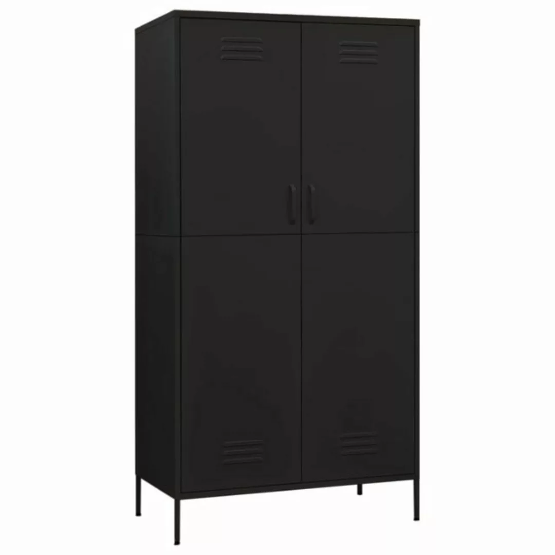 vidaXL Spind Kleiderschrank Spind Schwarz 90x50x180 cm Stahl günstig online kaufen