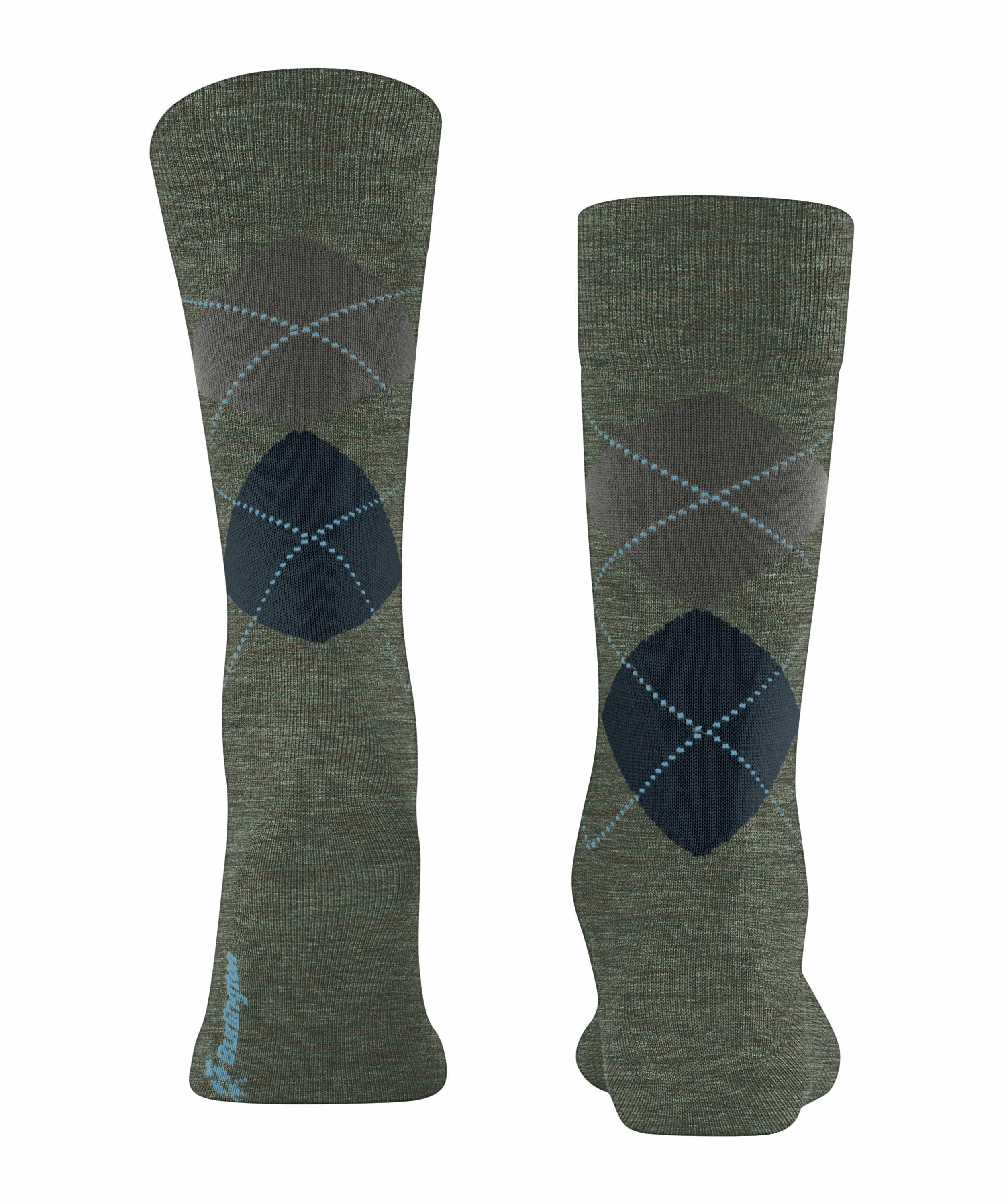 Burlington Edinburgh Melange Herren Socken, 40-46, Blau, Argyle, Schurwolle günstig online kaufen