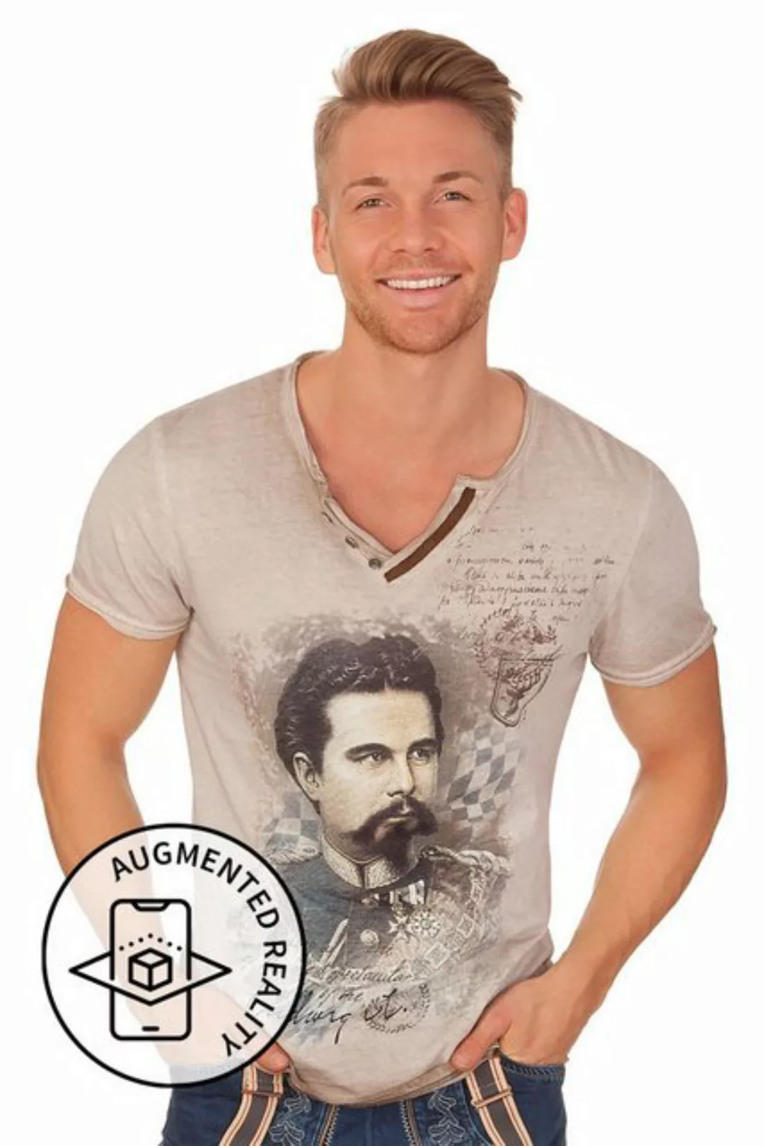Hangowear Trachtenshirt Trachtenshirt Herren - ALMONT - stein günstig online kaufen