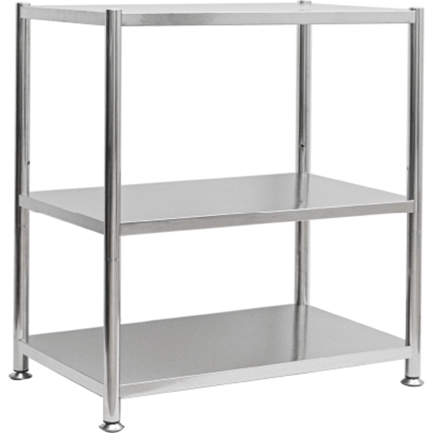 shelfr Edelstahl Schwerlastregal bis 120 kg auf 3 Ebenen 74 x 41 x 77 cm günstig online kaufen