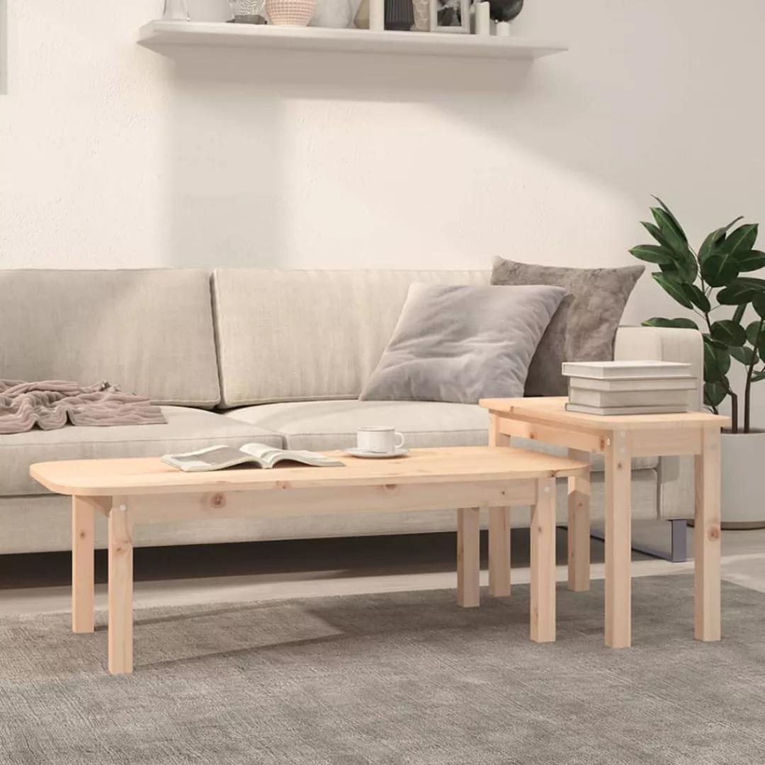 Vidaxl 2-tlg. Couchtisch-set Massivholz Kiefer günstig online kaufen