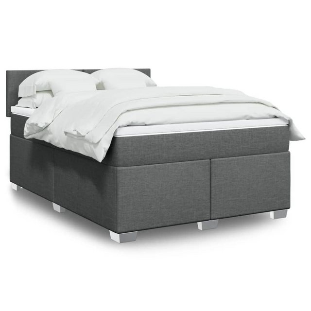 vidaXL Boxspringbett Boxspringbett mit Matratze Dunkelgrau 160x200 cm Stoff günstig online kaufen