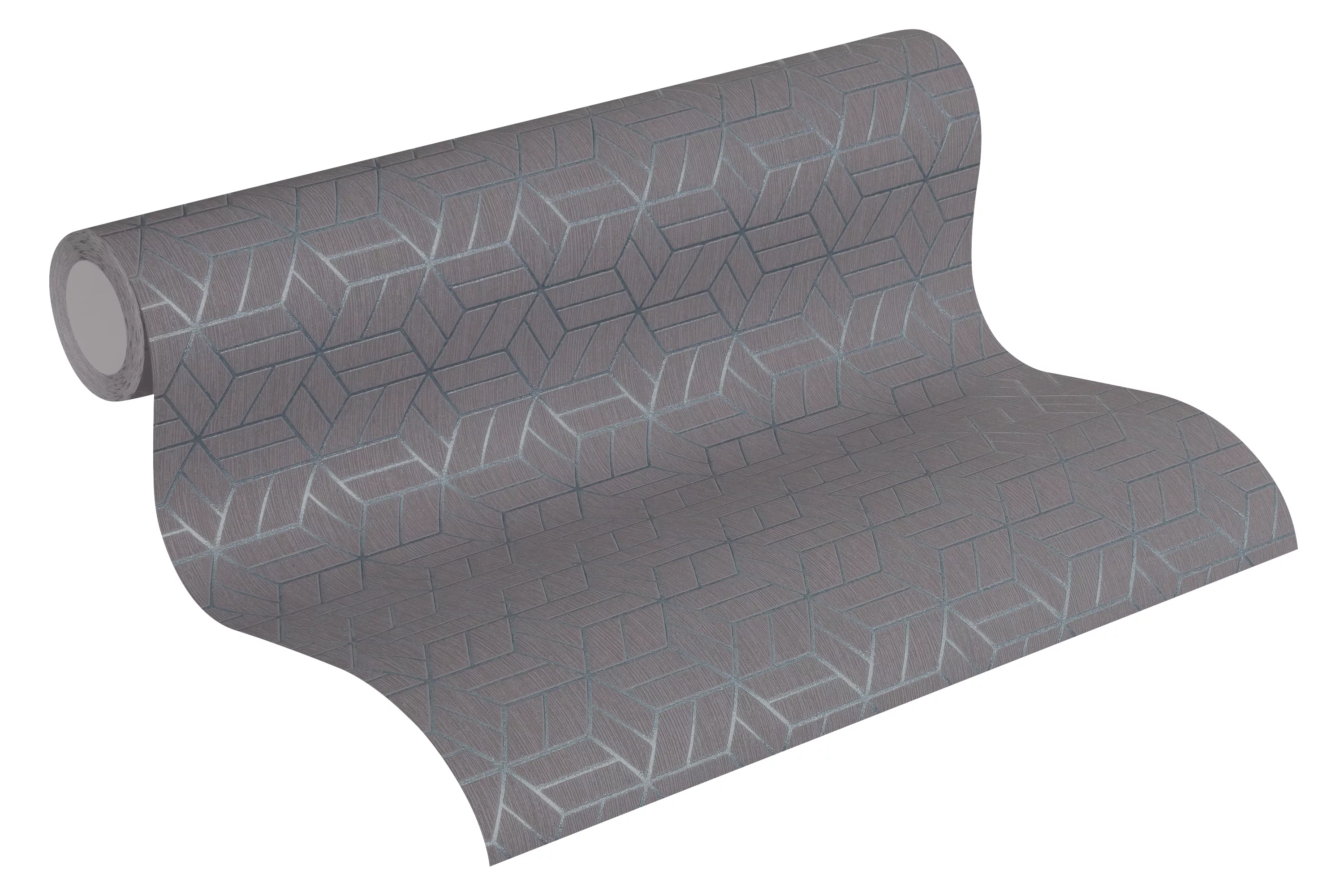Bricoflor Glitzer Tapete Grau Vliestapete Geometrisches Muster in anthrazit günstig online kaufen