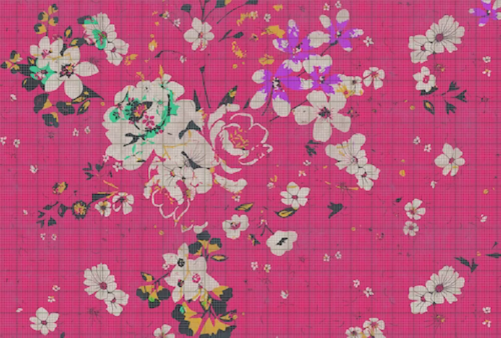 Fototapete "flower plaid 2" 4,00x2,70 m / Glattvlies Brillant günstig online kaufen