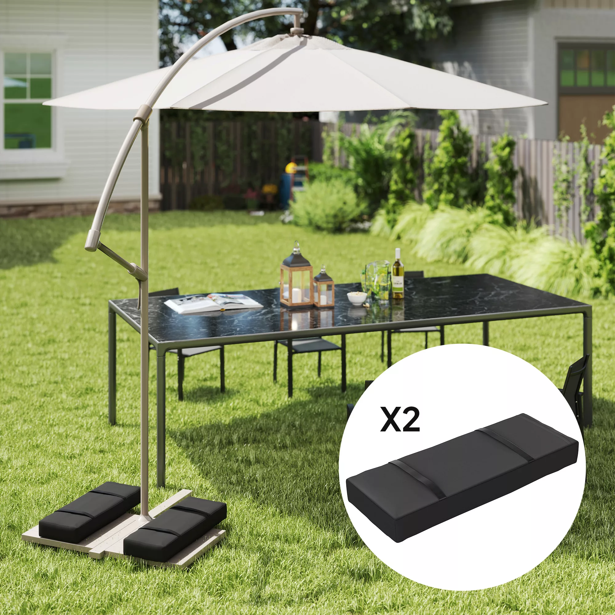 Outsunny 2er Set Sandsäcke für Sonnenschirm auffüllbar bis 25 kg Sandsack f günstig online kaufen