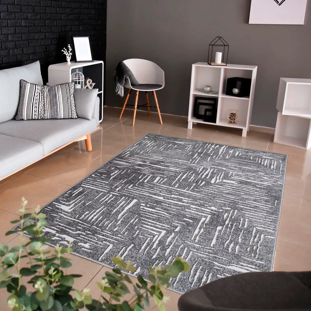 my home Teppich »Navid«, rechteckig, Kurzflor, Hoch-Tief-Struktur, 3D-Desig günstig online kaufen