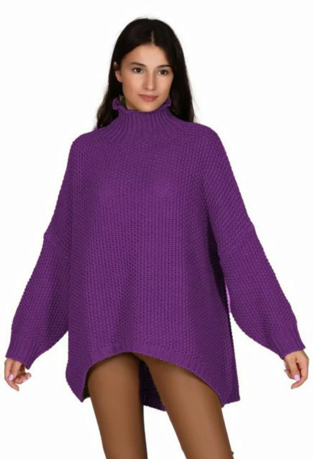 Charis Moda Longpullover Strickpullover Turtelneck Vorne kurz Hinten lang C günstig online kaufen