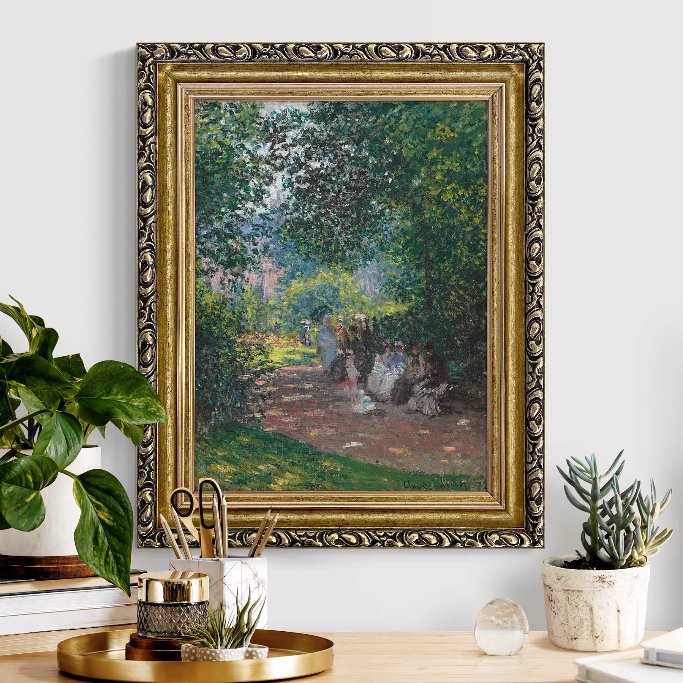 Gerahmtes Leinwandbild Claude Monet - Parc Monceau günstig online kaufen