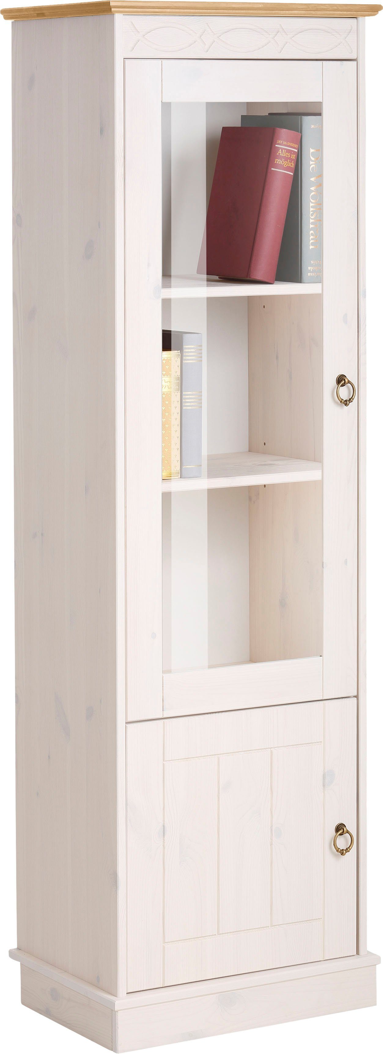 Home affaire Vitrine "Indra", aus massiver Kiefer, FSC, 2trg., Höhe 145 cm, günstig online kaufen