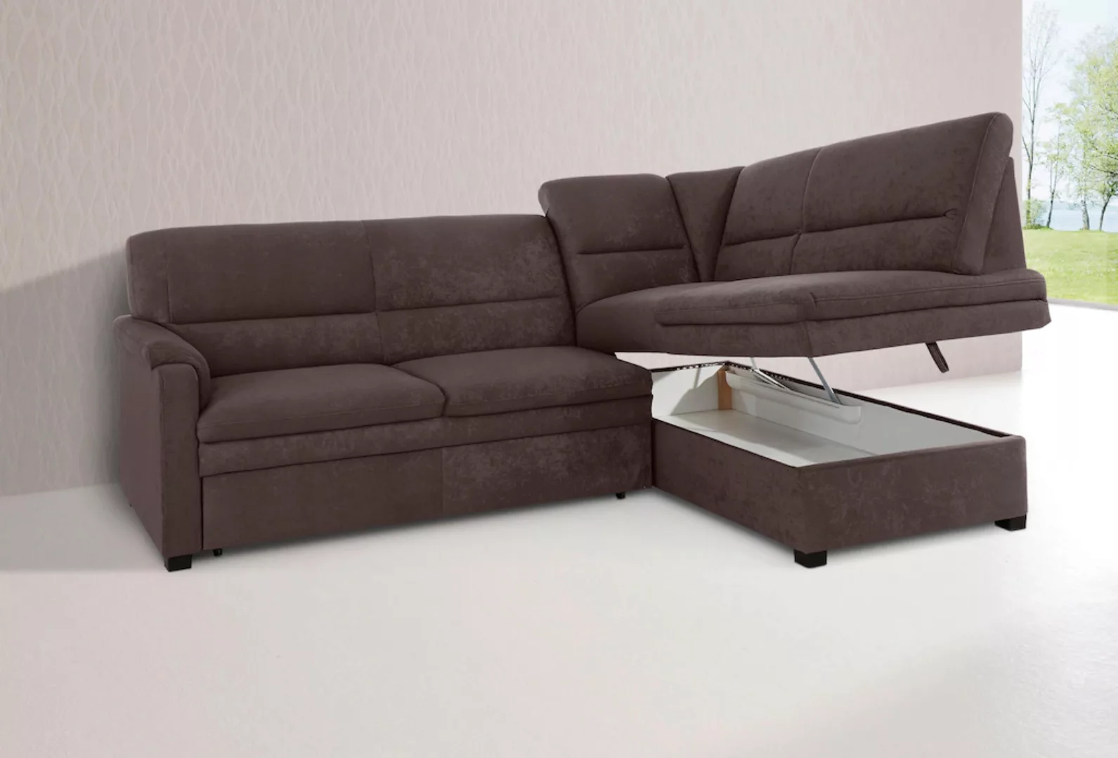 sit&more Ecksofa Pisa L-Form, mit Federkern, wahlweise mit Bettfunktion günstig online kaufen