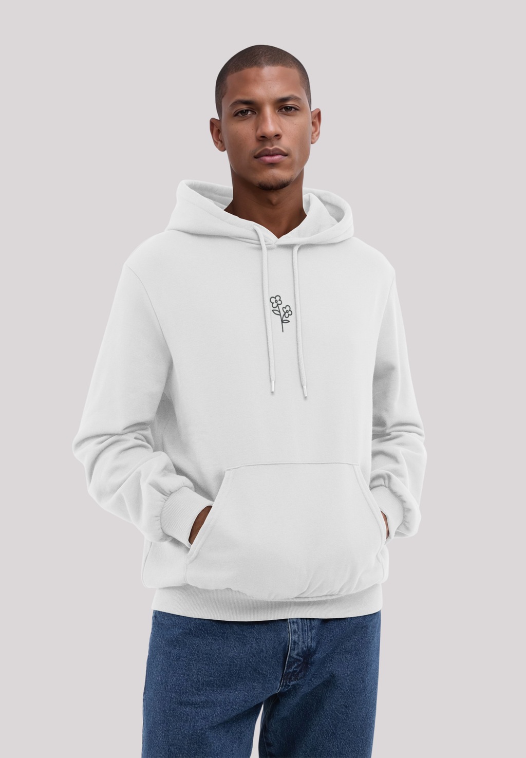 F4NT4STIC Kapuzenpullover "Handdrawn Flower Pink Bestickt", Premium Qualitä günstig online kaufen
