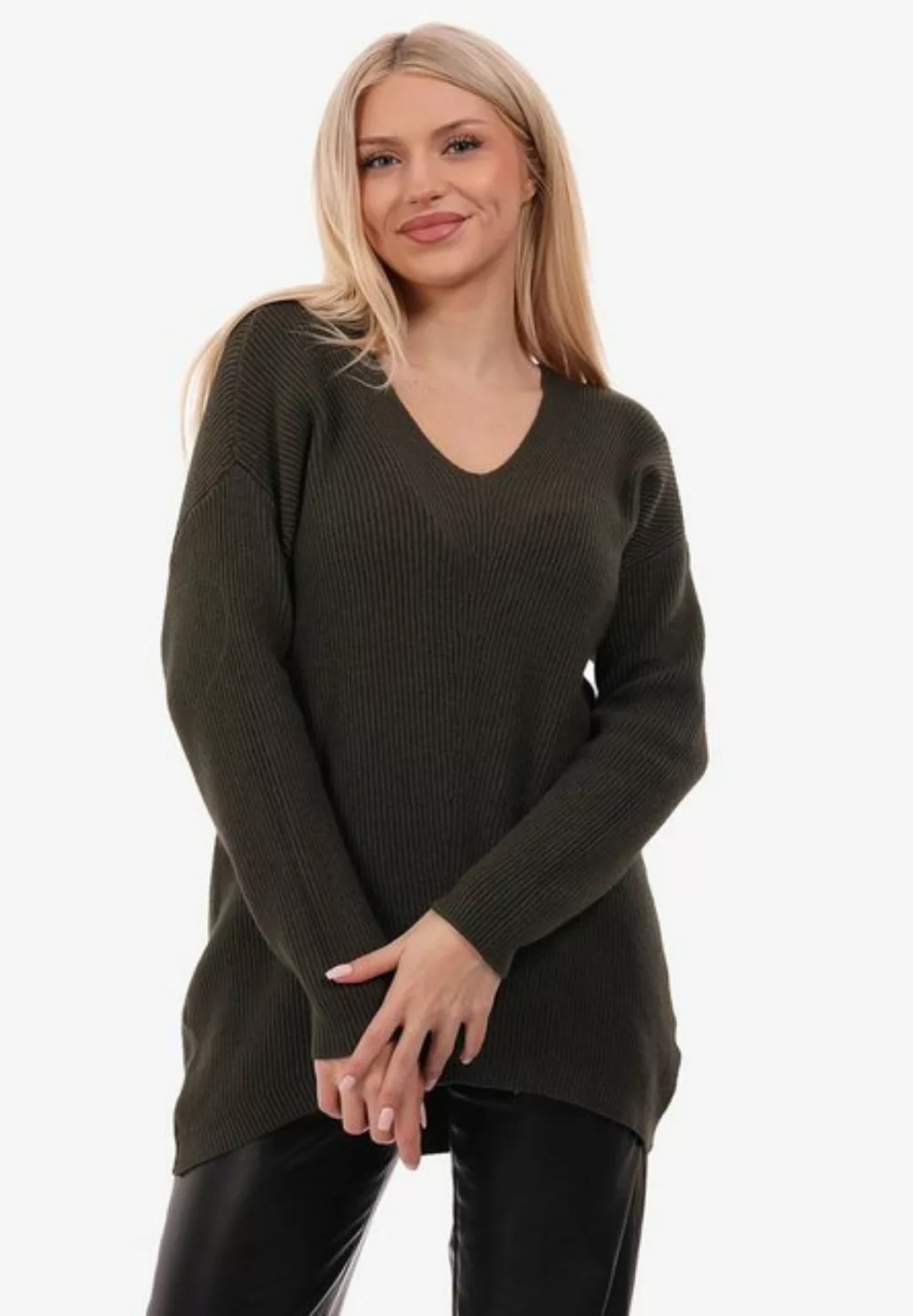 YC Fashion & Style Strickpullover Pullover mit V-Ausschnitt One Size (1-tlg günstig online kaufen