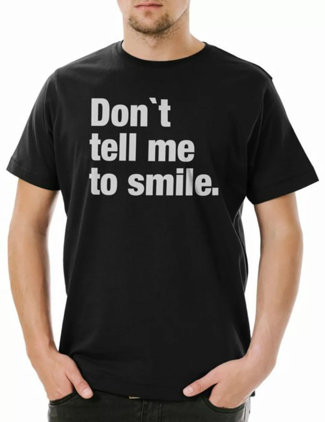 Urban Backwoods Print-Shirt Don't Tell Me To Smile Herren T-Shirt Pessimism günstig online kaufen