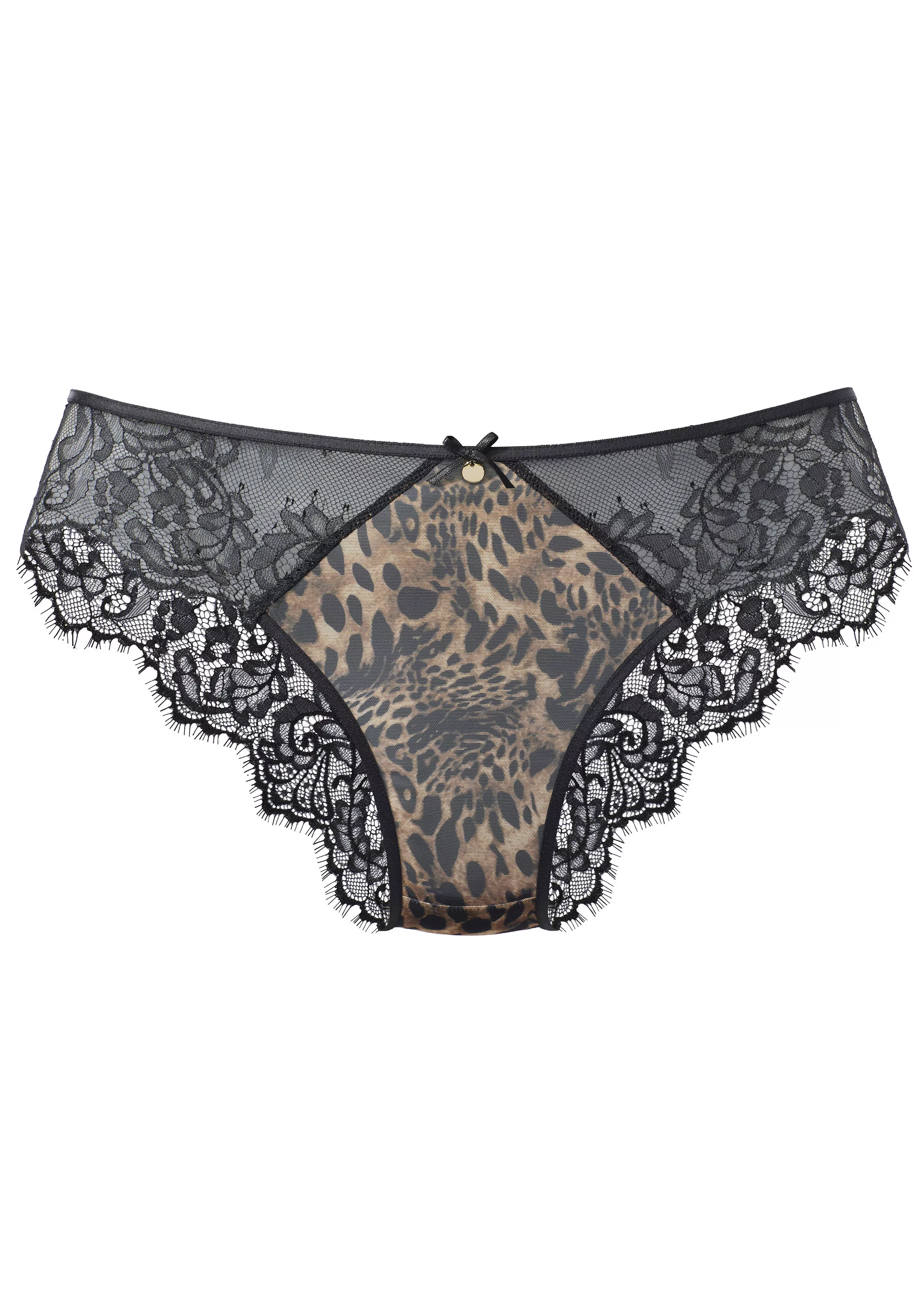 LASCANA Tanga, aus Soft-Mesh in Leo-Optik und feiner Spitze, sexy Dessous, günstig online kaufen