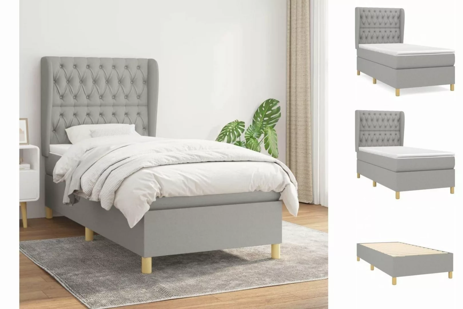 vidaXL Boxspringbett Bett Boxspringbett mit Matratze & Topper Stoff verschi günstig online kaufen