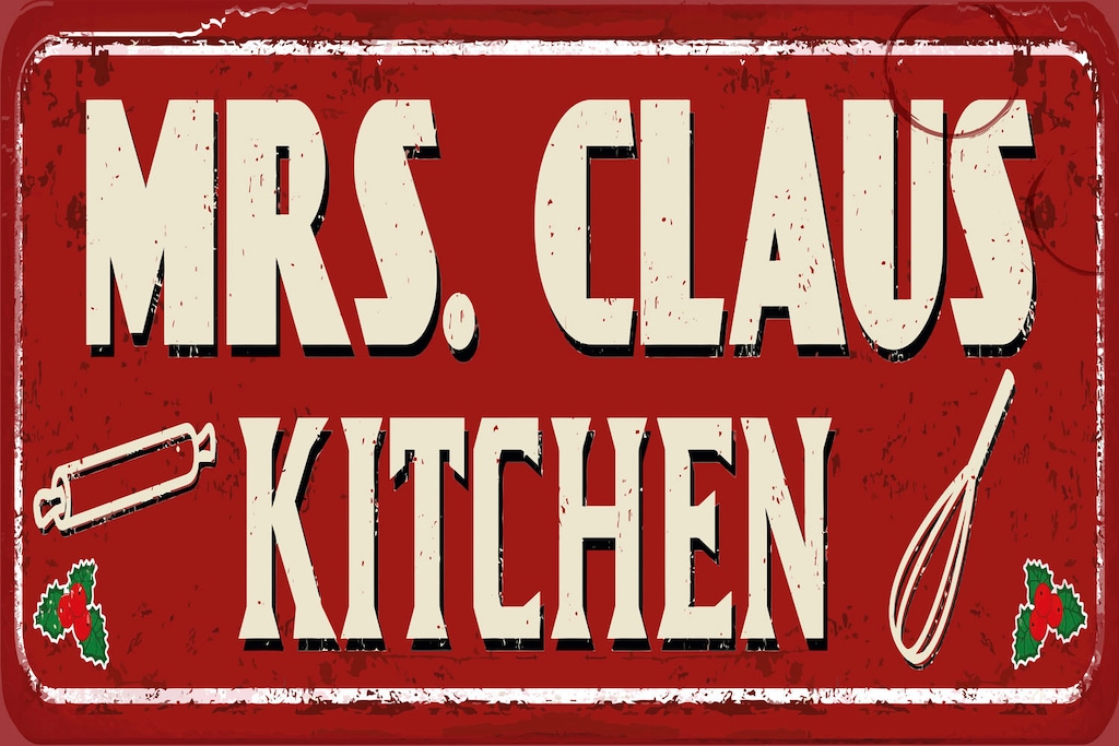 queence Metallbild "Mrs. Claus Kitchen", (1 St.), Stahlschilder günstig online kaufen
