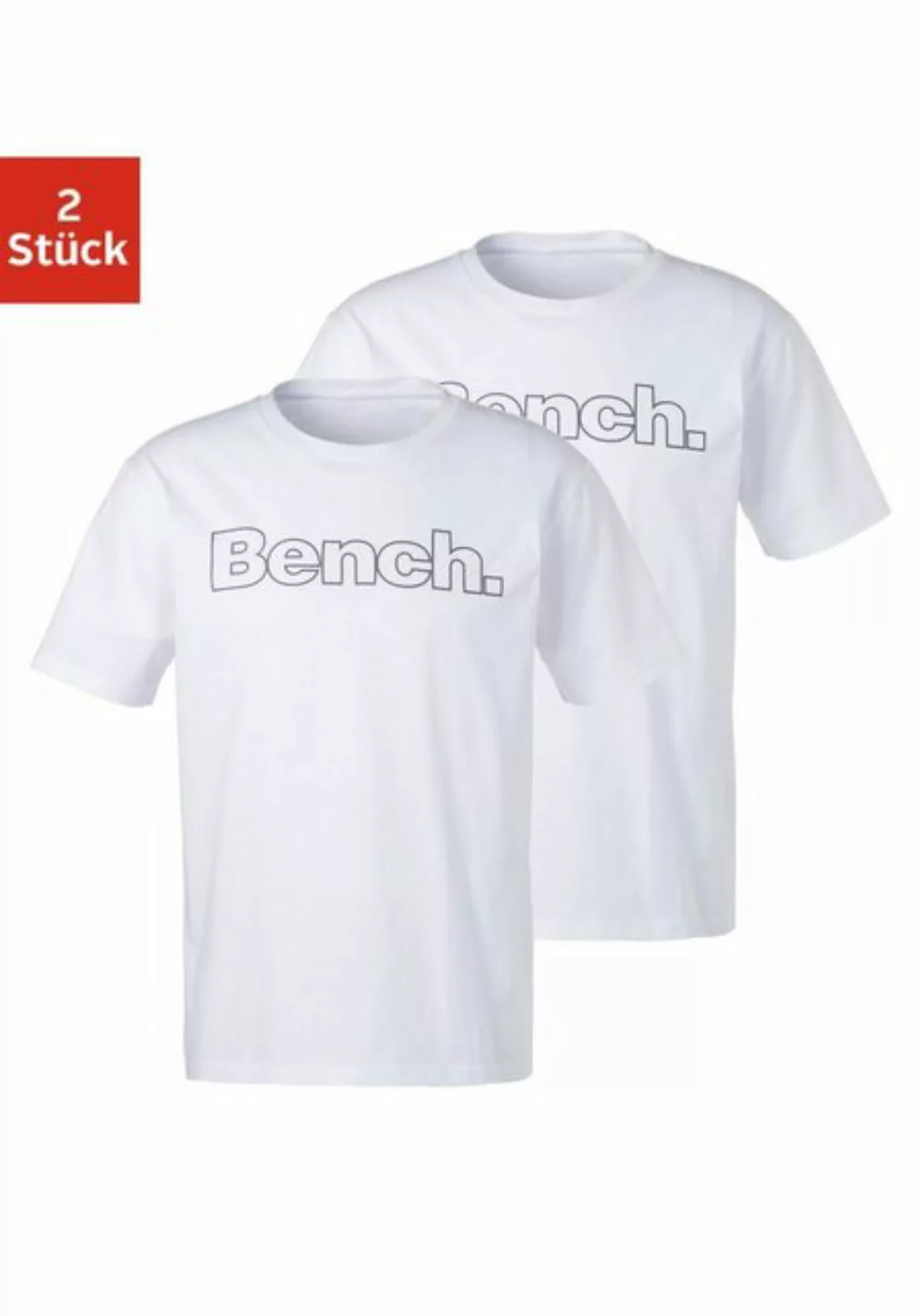 Bench. Loungewear T-Shirt (2-tlg) Shirt mit Logoprint, Basicshirt mit Rundh günstig online kaufen