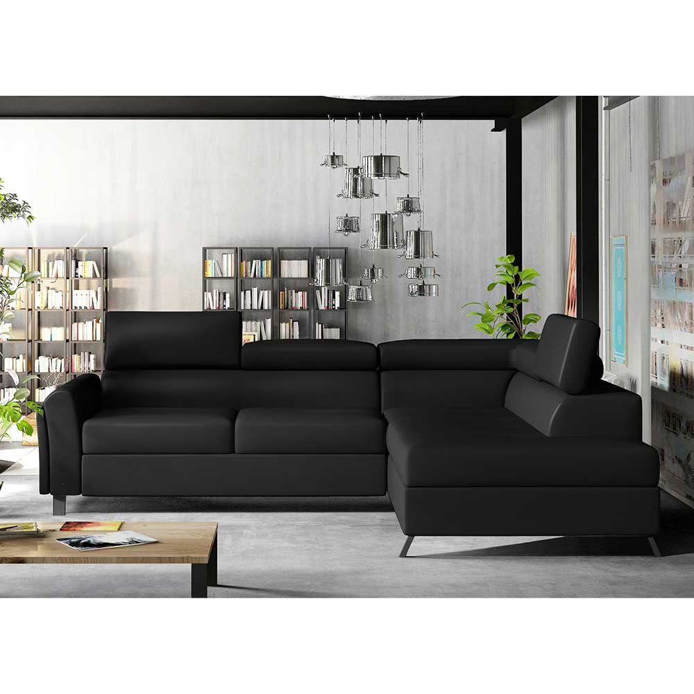 Ecksofa Sofaecke aus Kunstleder mit Schlaffunktion günstig online kaufen