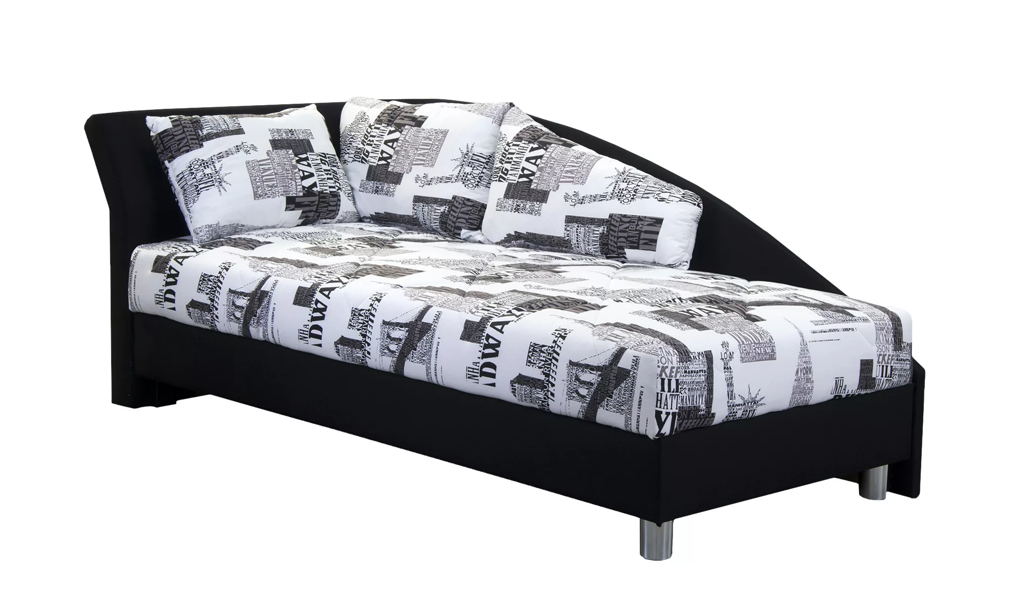 Polsterliege - schwarz - 96 cm - 87 cm - 224 cm - Betten > Einzelbetten - M günstig online kaufen